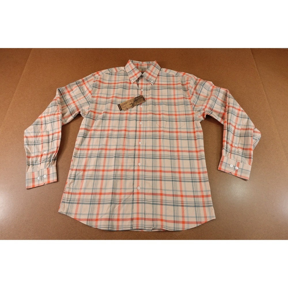 Heybo Mens Size Small Tan Moonlight Plaid Long Sleeve Whitfield Dress Shirt NWT